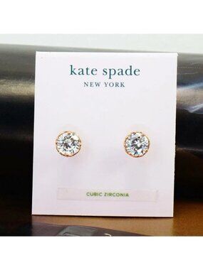 ⚜️Kate Spade gold-tone clear crystal stud earrings